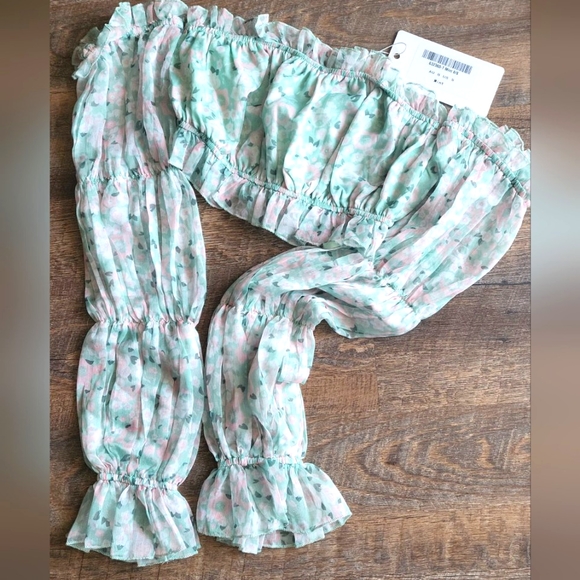 Saint Secrets Floral Print Off Shoulder Crop Top & Skirt - Picture 5 of 12